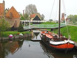 boat floating on a river