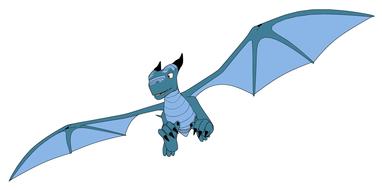 blue dragon flying