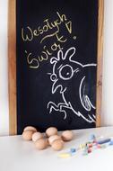 funny chicken chalk drawing