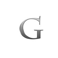 silver letter on white background