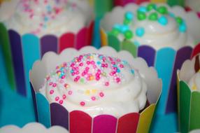 sweet colored cupcakes