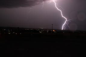 bright lightning in the sky