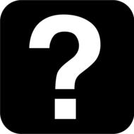 black icon with a question mark
