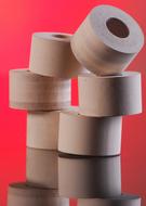 prepared rubber on a red background
