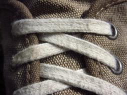 dirty shoelaces on sneakers