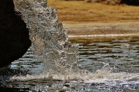water flowing into the lake