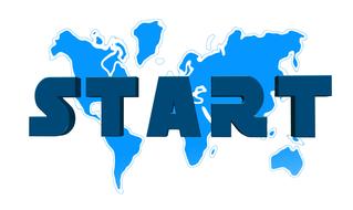 Signature start on the background of the continents