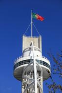 colored flag on the tower