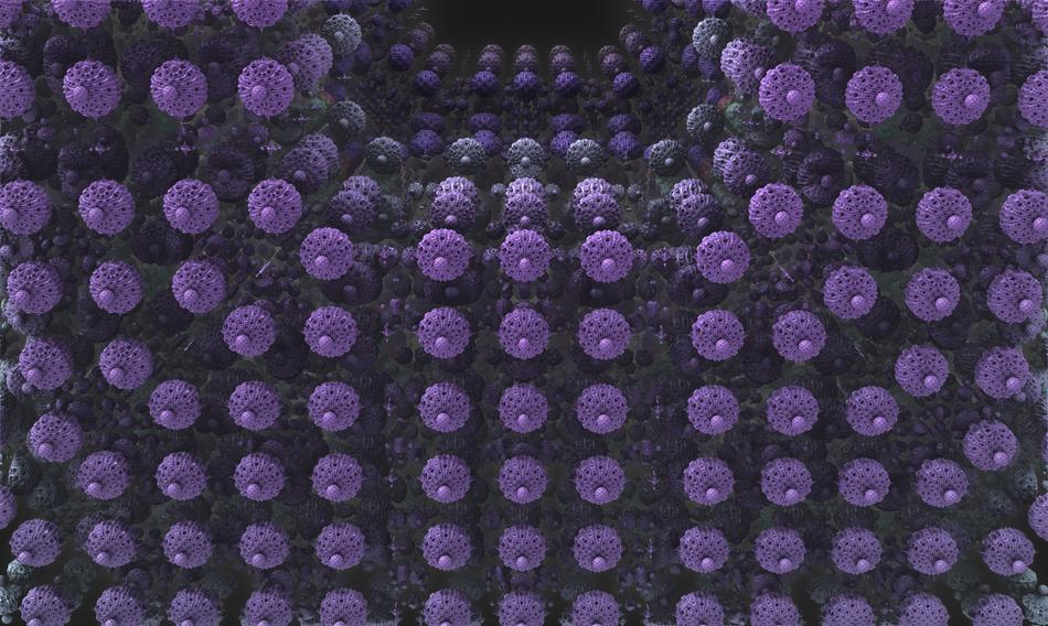 purple circles on a geometric figure