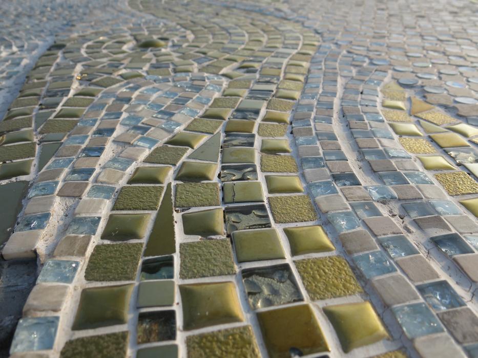 colored mosaic in the garden