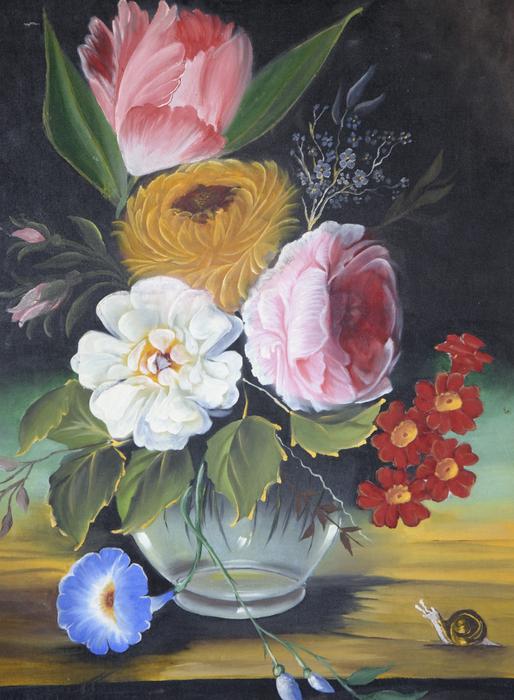 picture with flowers in a vase