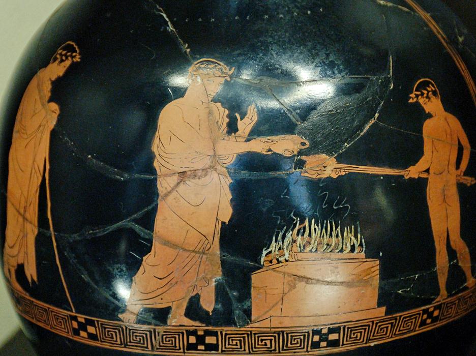 drawings of people on a jug
