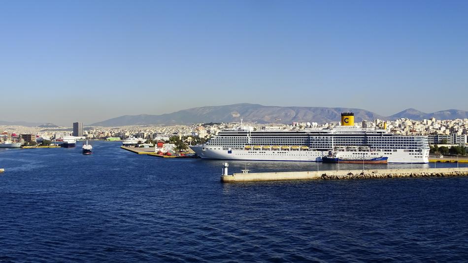 beautiful seaport with ships