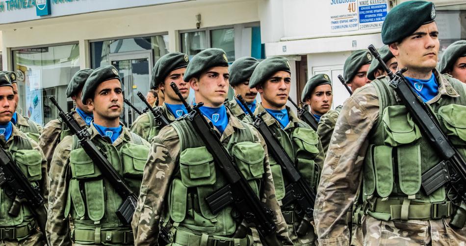 military parade in the city