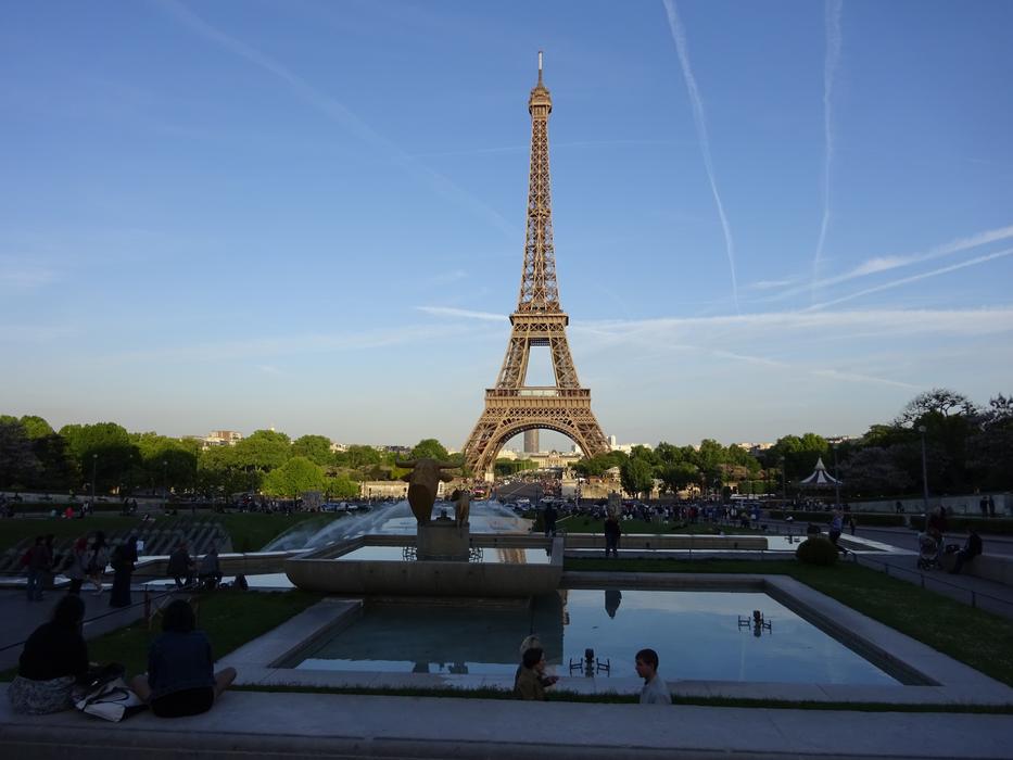 tall tower of paris in the distance