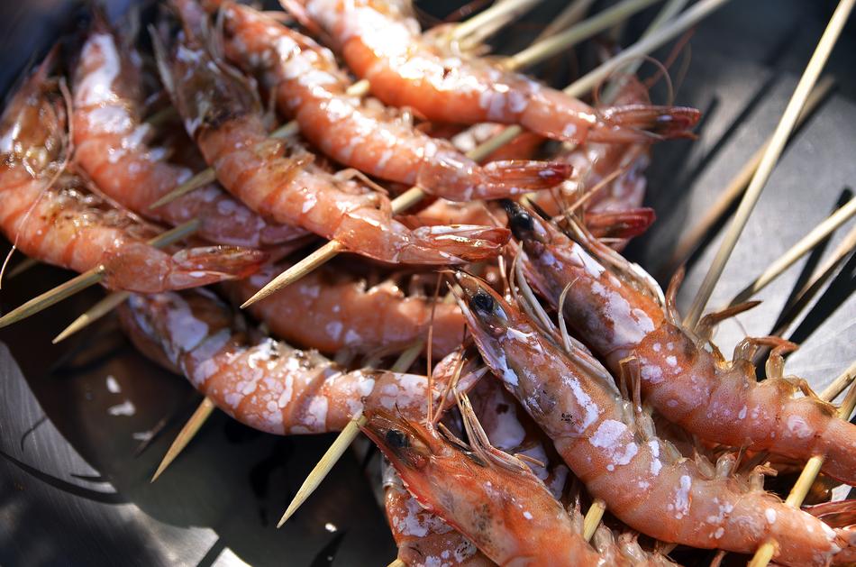 Skewers Shrimps Seafood