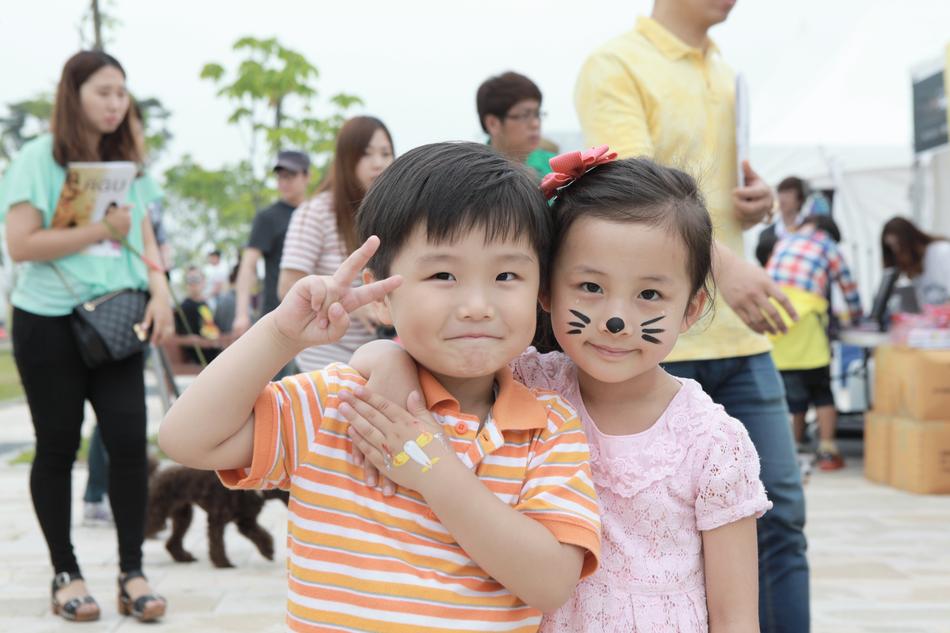 cute couple of kids at the party