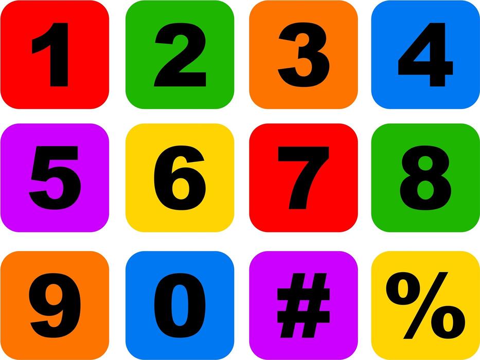 colorful number buttons