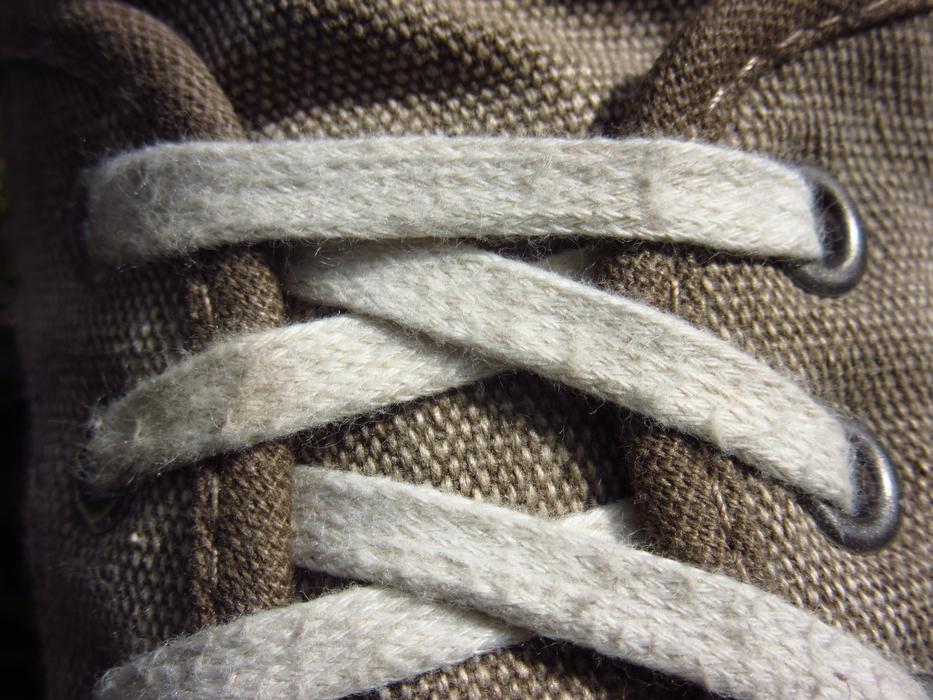 dirty shoelaces on sneakers