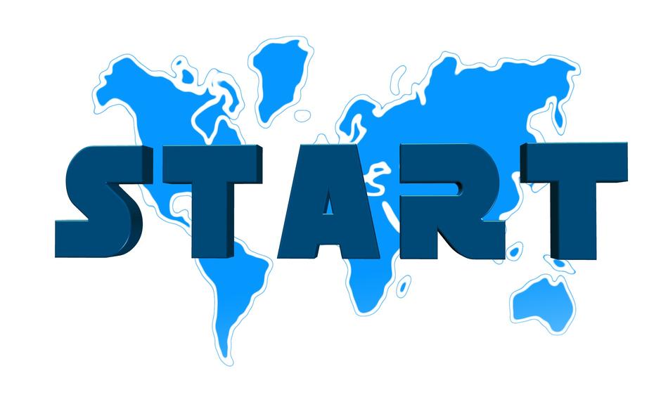 Signature start on the background of the continents