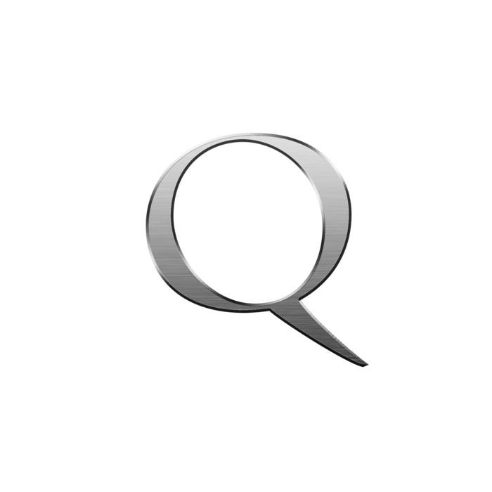 letter q alphabet metallic letter