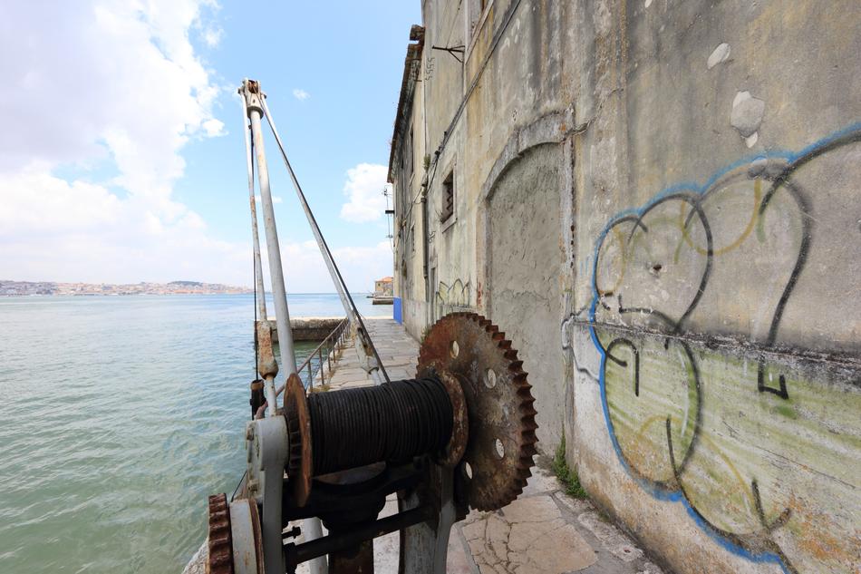 iron winch by the river
