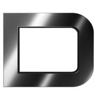 metal curved letter d