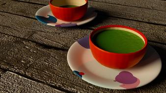 green tea in a colored mug