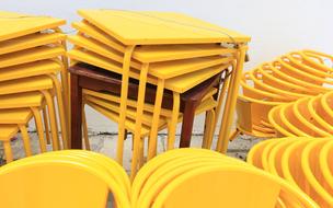 yellow tower chairs