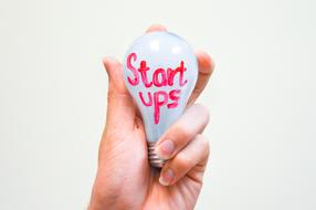 light bulb in hand with signature