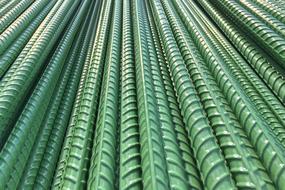 green metal rods