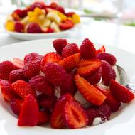 sweet sliced strawberries