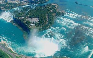 Top view of the island near the waterfall