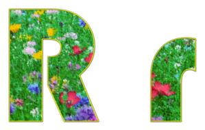 r letter alphabet font spring