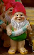 ceramic gnomes in the garden