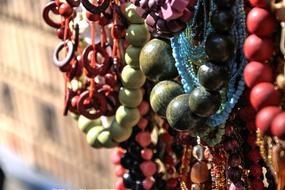 Wooden jewelry beads on sale