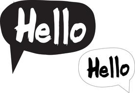 speech bubbles hello cartoon
