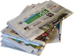 stack of old newspapers