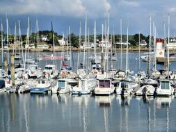 port at sea with yachts
