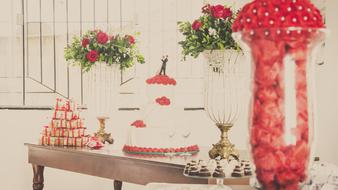 sweet wedding cake on the table