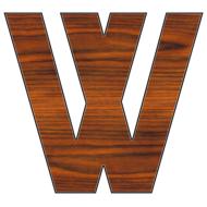 letter wood alphabet graphic w