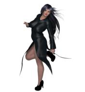 woman fantasy black dress sexy