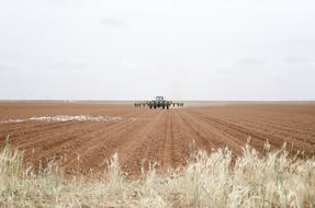 large tractor in the field