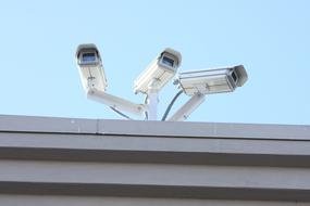 three rooftop cameras