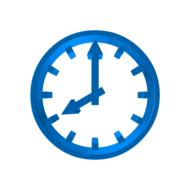 blue clock on white background