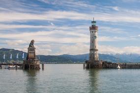 lonely lighthouse at sea
