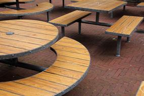 Beer Garden Gastronomy Wood Tables Outside