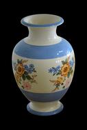 ceramic vase with flower patterns