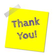 thank you on the yellow note