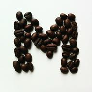 letter m of coffee beans